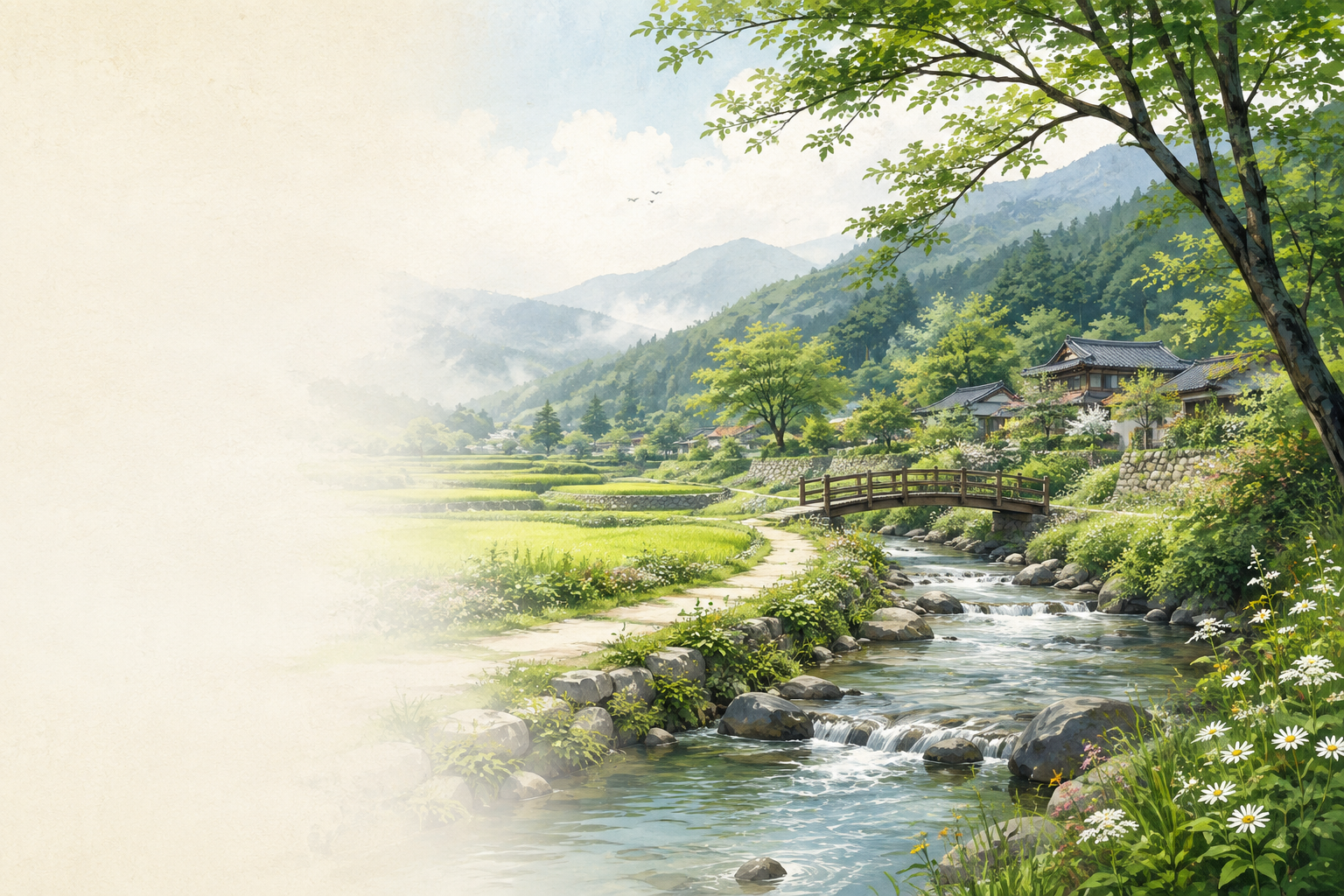 해온군의 산과 물길, 마을 풍경